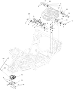 Exploded schematic of Segway Villain SGW1000F Power Installation Assembly, callout 23 is the engine lower mounting seat assembly