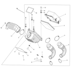 Exploded schematic of Segway Villain SGW1000F Intake System, callout 19 is the air filter assy