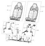 Exploded schematic of Segway Villain SGW1000F Seat Combination (US), callout 20 is the driver's seat belt assembly
