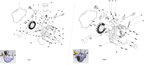 Exploded schematic of Segway Villain SGW1000F Left Crankcase Cover Sub-assembly, callout 31 is the oil filter mounting seat