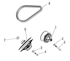 Exploded schematic of Segway Villain SGW1000F CVT CVT Assembly Cvtech, callout 8 is the cvt belt (cvtech)