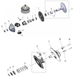 Exploded schematic of Segway Villain SGW1000F CVT Cvtech Vulnerable Parts, callout 26 is the front slideway