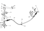 Exploded schematic of Segway Villain SGW1000F Shift System, callout 18 is the gear shift rocker arm assembly