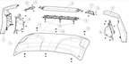 Exploded schematic of Segway Villain SGW1000F Rear Upper Rubber And Plastic Parts, callout 9 is the b pillar right lower lining (high)