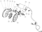 Exploded schematic of Segway Fugleman UT10 Starting System, callout 1.1 is the magneto rotor assembly (980w)