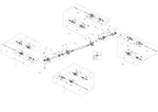 Exploded schematic of Segway Villain SGW1000F Transmission System Assembly (Wide Vehicle Version), callout 23 is the rear right middle shaft_wide